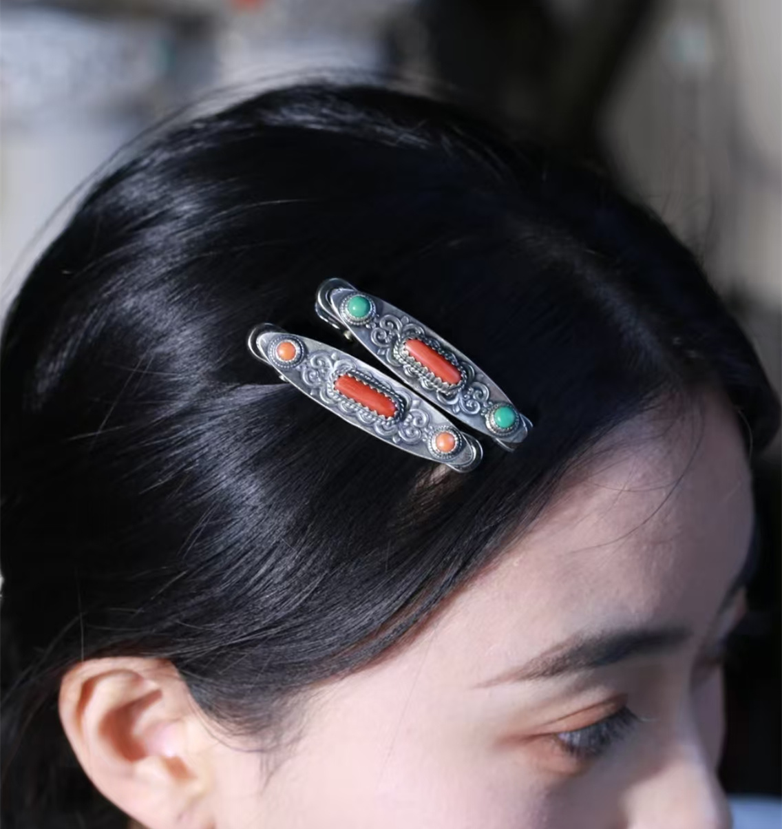 925银银制品 姗姗崧崧发夹